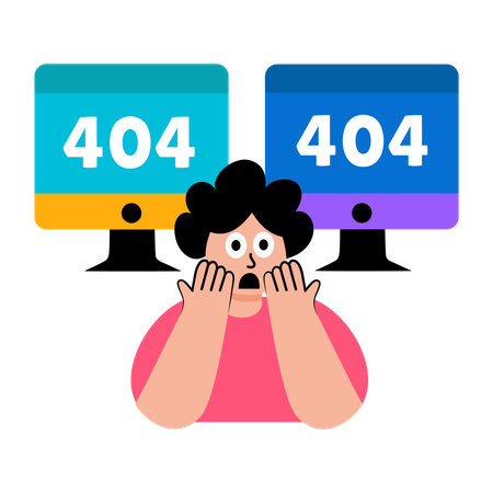 Girl facing hacking error  Illustration