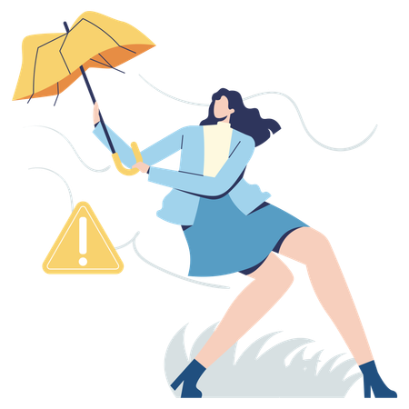 Girl facing Something Wrong  Illustration