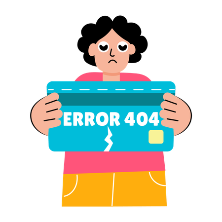 Girl facing transaction error  Illustration