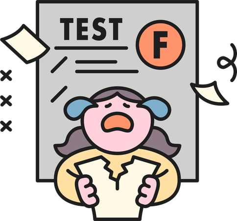 Girl fail in exam  Illustration