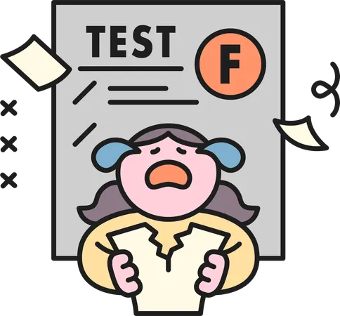 Girl fail in exam  Illustration