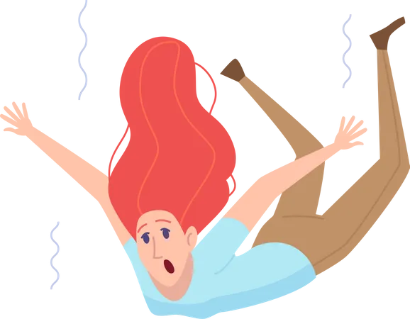Girl falling down Illustration
