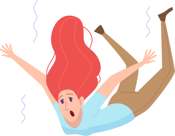 Girl falling down  Illustration