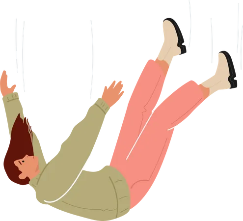 Girl falling from height  Illustration