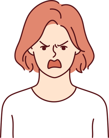 Girl feeling angry and frustration  Illustration