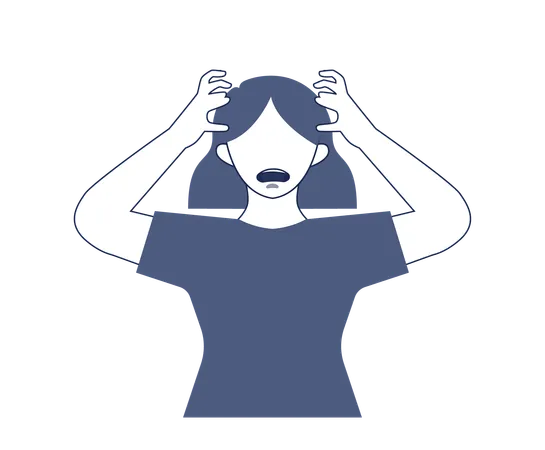 Stress Concept Depression And Fear Emotional Frustration Mental Disorder And Pressure Suffering From Anxiety And Pressure Flat Vector Illustration Illustration