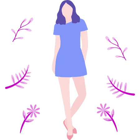 The Girl Stands Healthy Illustration