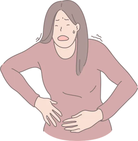Girl feeling period cramp  Illustration
