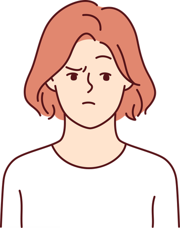 Girl feeling sad  Illustration