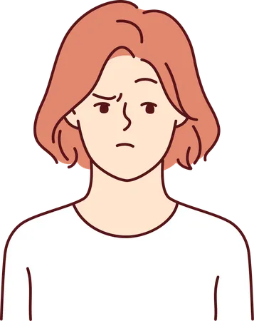 Girl feeling sad  Illustration