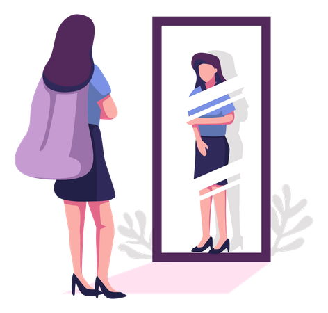 Girl Feeling Self Shaming  Illustration