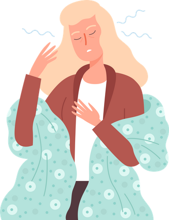 Girl feeling sickness  Illustration