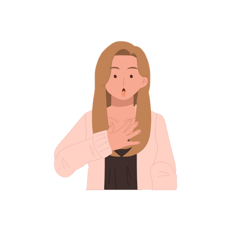 Girl feeling surprised  Illustration
