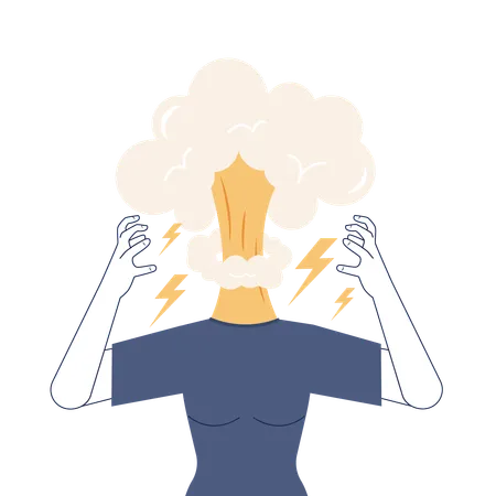 Stress Concept Depression And Fear Emotional Frustration Mental Disorder And Pressure Suffering From Anxiety And Pressure Explosion As A Mental Breakdown Flat Vector Illustration Illustration