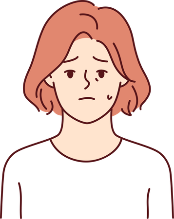 Girl feeling unhappy  Illustration