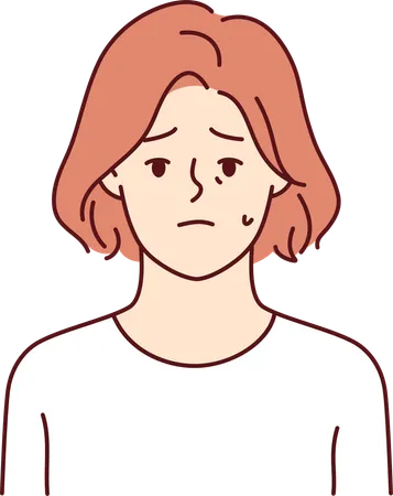 Girl feeling unhappy  Illustration