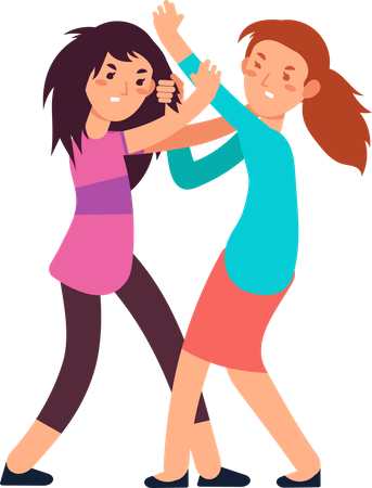 Girl Fighting  Illustration