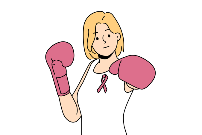 Girl fights against cancer  Illustration