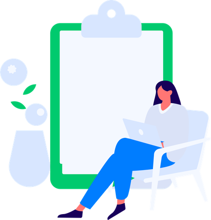 Girl filling Customer Feedback Form  Illustration