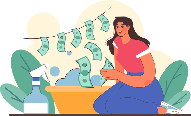 Girl filling tax  Illustration