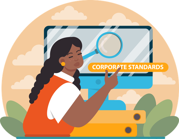 Girl find corporate standars  Illustration