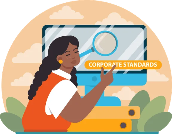 Girl find corporate standars  Illustration