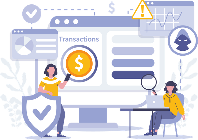 Girl find financial transaction  Illustration