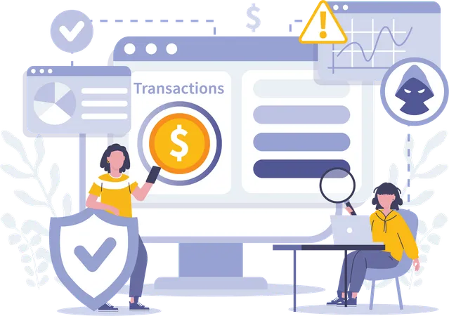 Girl find financial transaction  Illustration