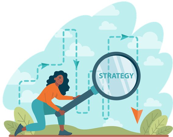 Girl find strategy  Illustration