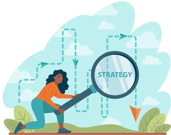 Girl find strategy  Illustration