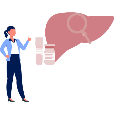 Girl  finding liver medicine  Illustration