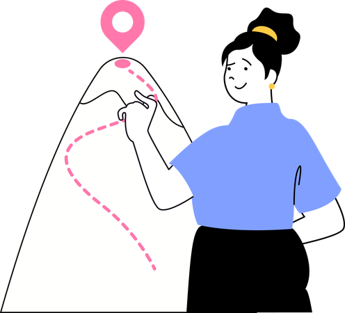 Girl finding location  Illustration