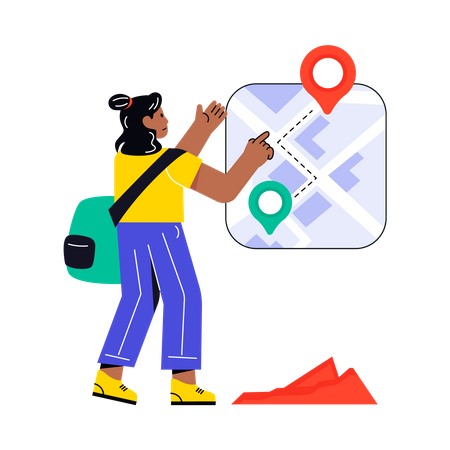 Girl finding online Tracking  Illustration