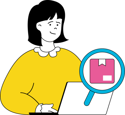 Girl finding parcel  Illustration