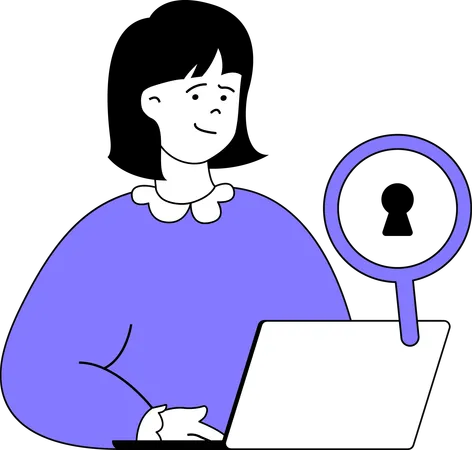 Girl finding security  Illustration