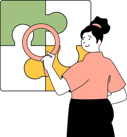 Girl finding solution  Illustration