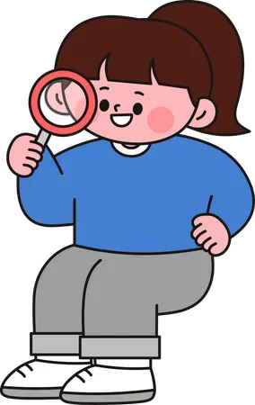 Girl finding something  Illustration
