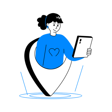 Girl finding User Location  Illustration