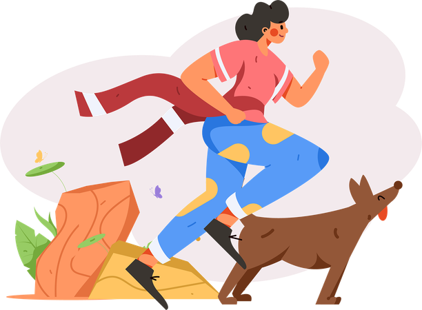 Girl finished running race  Illustration