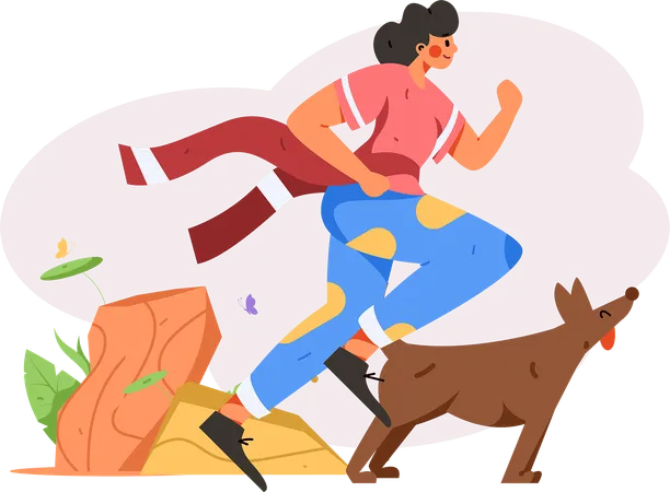 Girl finished running race  Illustration