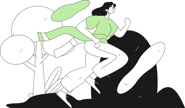 Girl finished running race  Illustration