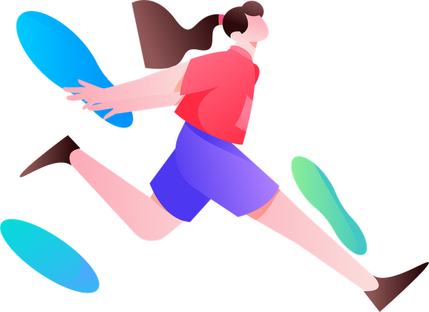 Girl finished running race  Illustration