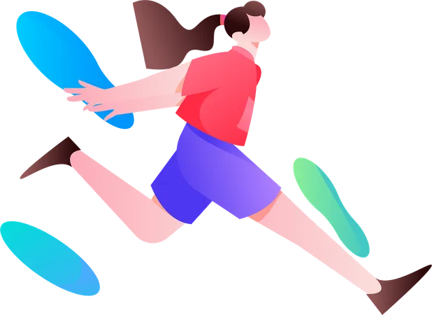 Girl finished running race  Illustration