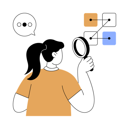 Girl fixing the algorithm  Illustration