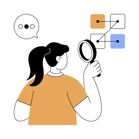 Girl fixing the algorithm  Illustration