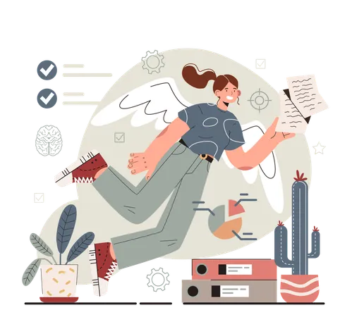 Hyperfocus Idea How To Become More Efficient Intense Form Of Mental Concentration Or Visualization That Focuses Consciousness On A Task You Get Less Tired Flat Vector Illustration Illustration