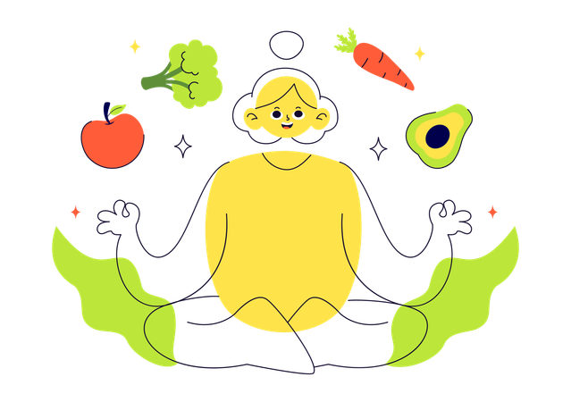 Girl following Holistic Nutrition  Illustration