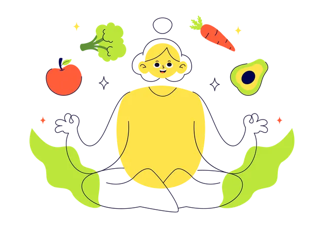 Girl following Holistic Nutrition  Illustration
