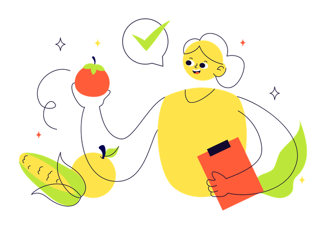 Girl following Holistic Nutrition  Illustration