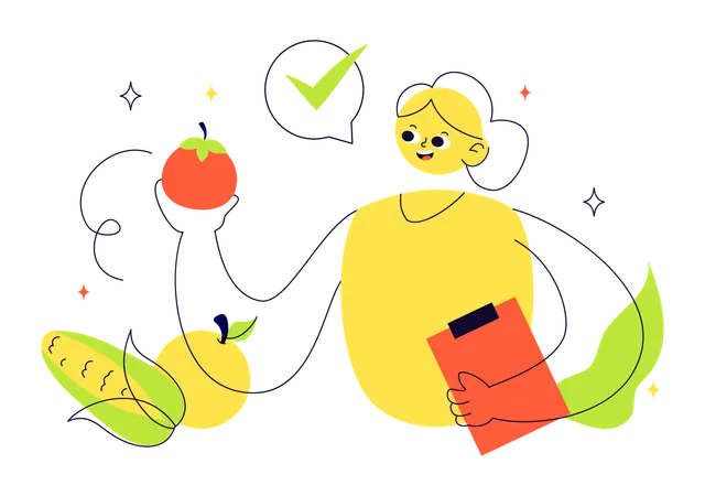 Girl following Holistic Nutrition  Illustration